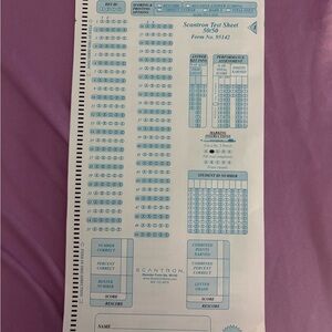 Scantron Test Sheet 50/50